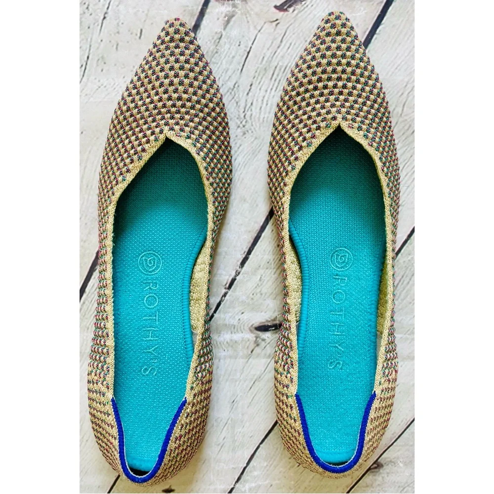 Rothy’s The Point Multi Metallic Flats